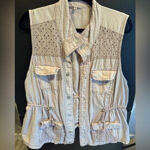 Maurices Cinch Waist Long Vest Full Zip F Pockets Size 2X.